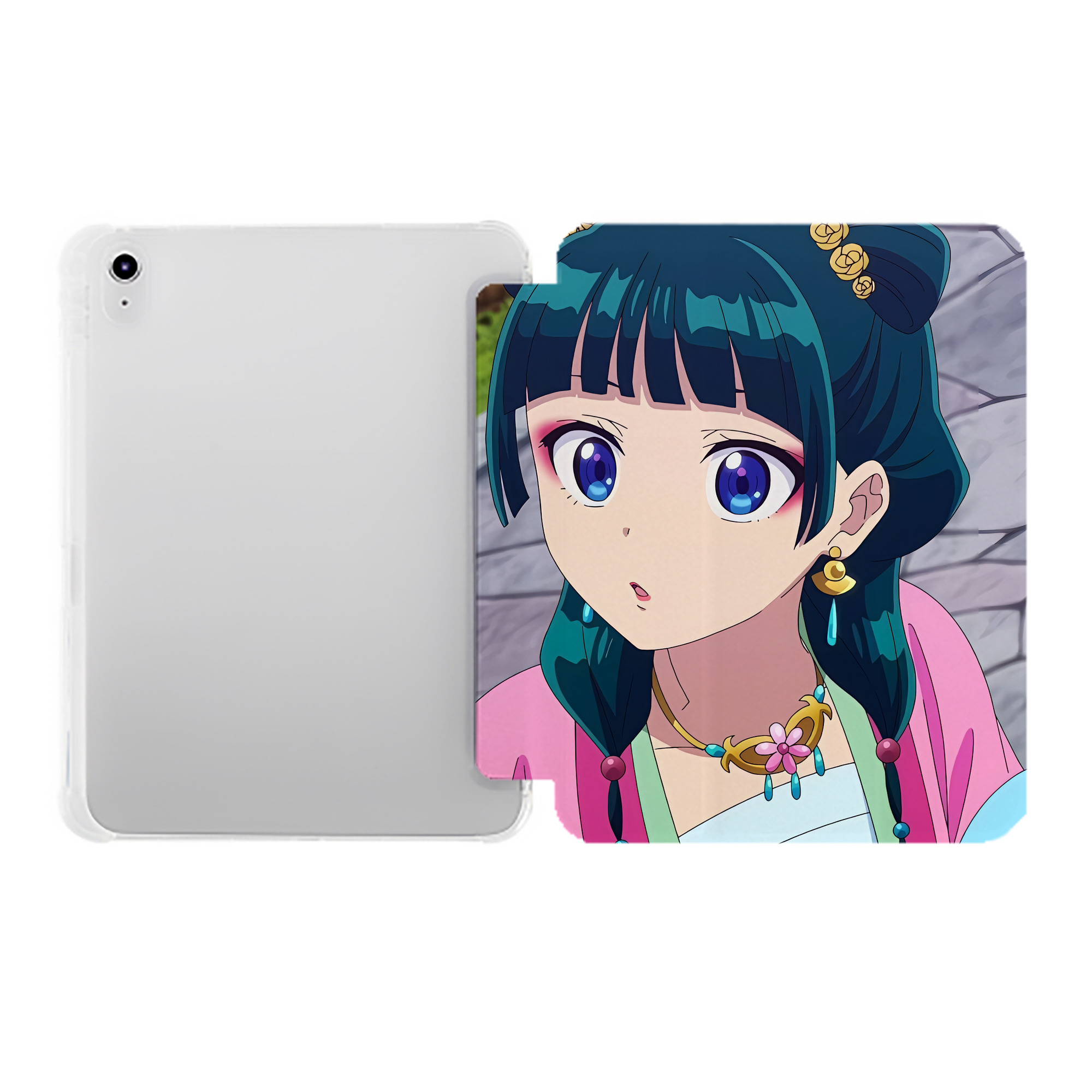 （画像用） 薬屋のひとりごと The Apothecary Diaries IPad ケース ペン収納付き 三つ折りスタンド PUレザー×シリコン 対応機種9.5/10.5/10.9インチ